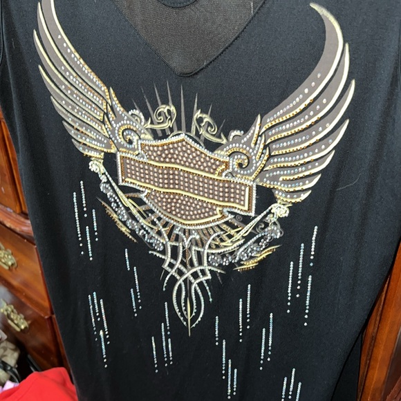 Rhinestone Harley Davidson Tank with sheet back - Picture 5 of 7